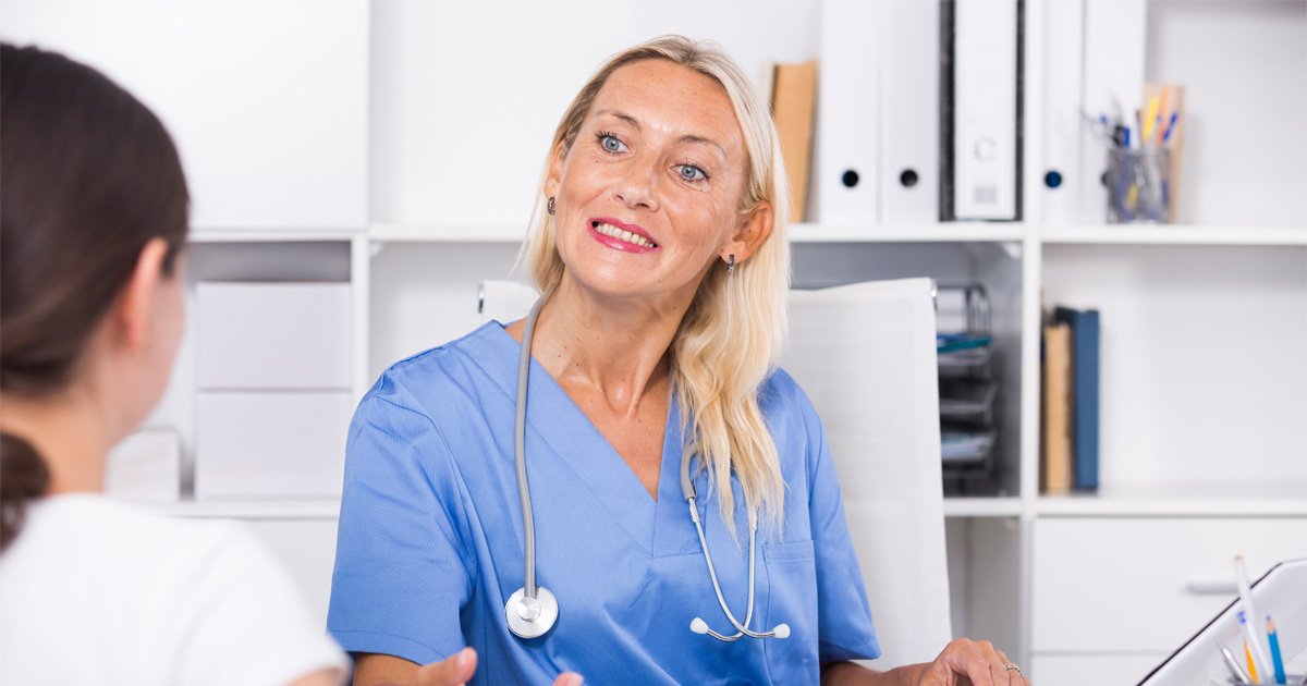 Nurse Practitioner consulting with a woman about hormone balancing for women in Solomons MD