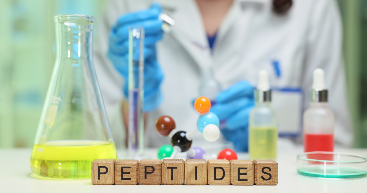 Illustration showing how peptides act as signaling molecules in the body