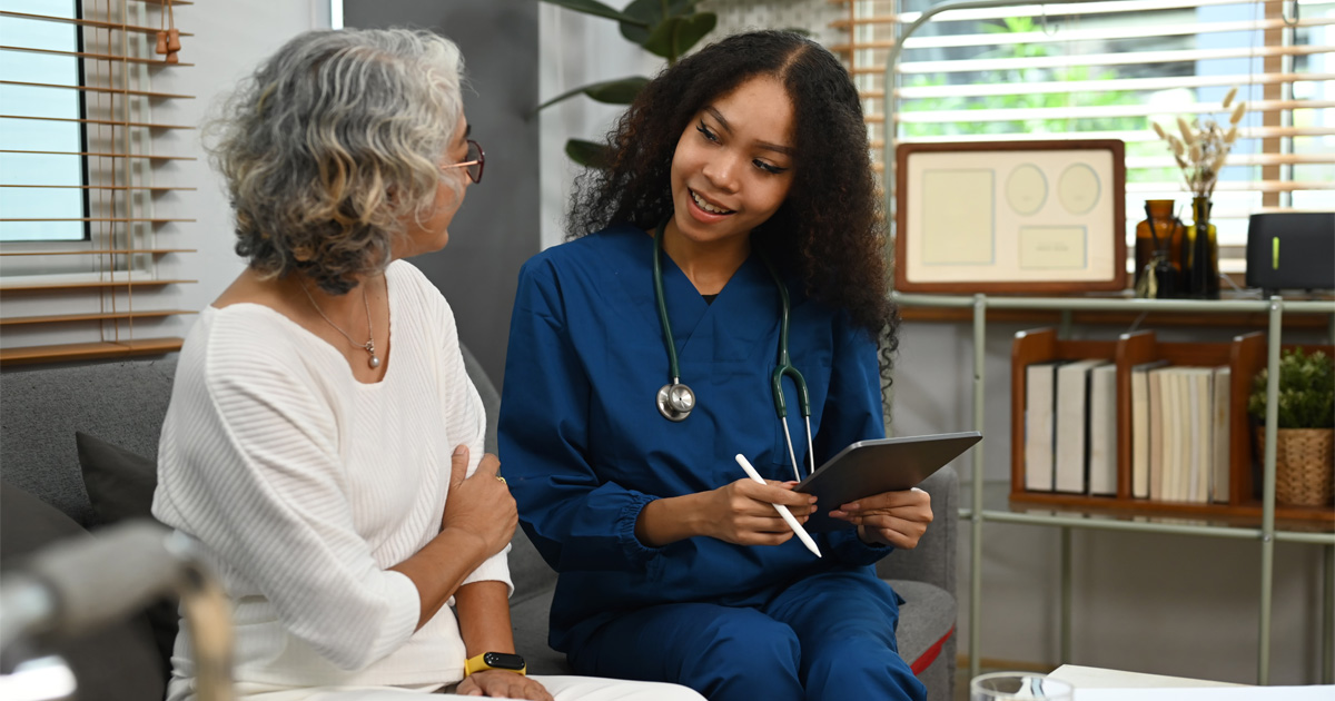 HRT for Women Over 50 consultation discussing menopause hormone therapy safety