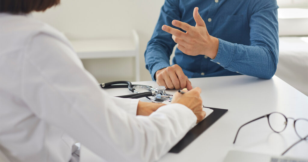 Peptide Therapy Consultation with healthcare provider discussing personalized wellness goals