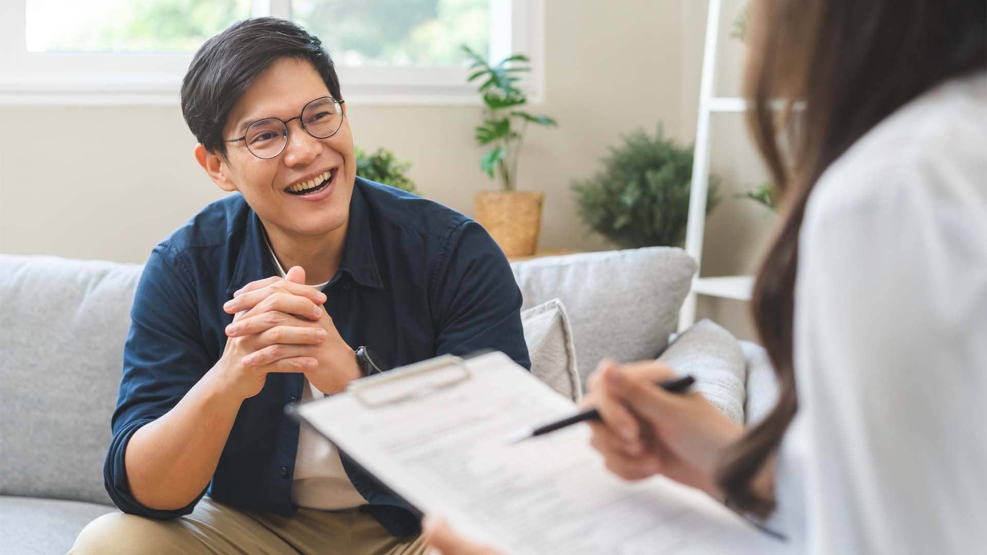 Male patient consulting with a hormone specialist about Testosterone Therapy in Solomons MD at Patuxent Wellness clinic.